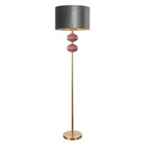 Lampa Stojąca Marita 46X174 Bordowa + Szara + Złota