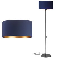 Lampa stojąca podłogowa LOFT ABAŻUR granatowy złoty