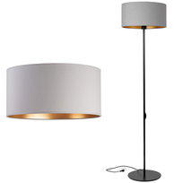Lampa stojąca podłogowa LOFT ABAŻUR szary złoty