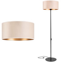 Lampa stojąca podłogowa LOFT ABAŻUR WELUR beżowy złoty