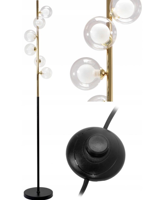 Zdjęcia - Żyrandol / lampa Modern Lampa Stojąca Podłogowa Nowoczesna Złota Glamour 