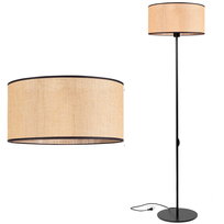 Lampa stojąca podłogowa RUSTYKALNA ABAŻUR JUTA beżowy czarny