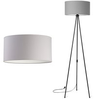 Lampa stojąca podłogowa TRÓJNÓG METALOWY ABAŻUR szary