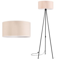 Lampa stojąca podłogowa TRÓJNÓG METALOWY ABAŻUR WELUR beżowy