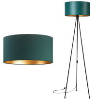 Lampa stojąca podłogowa TRÓJNÓG METALOWY ABAŻUR zielony złoty