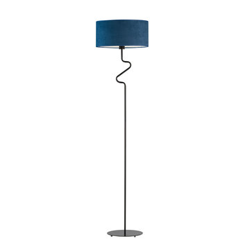 Lampa Stojąca Z Abażurem Do Salonu Moroni Velur E27, Granatowy/Czarny - LYSNE