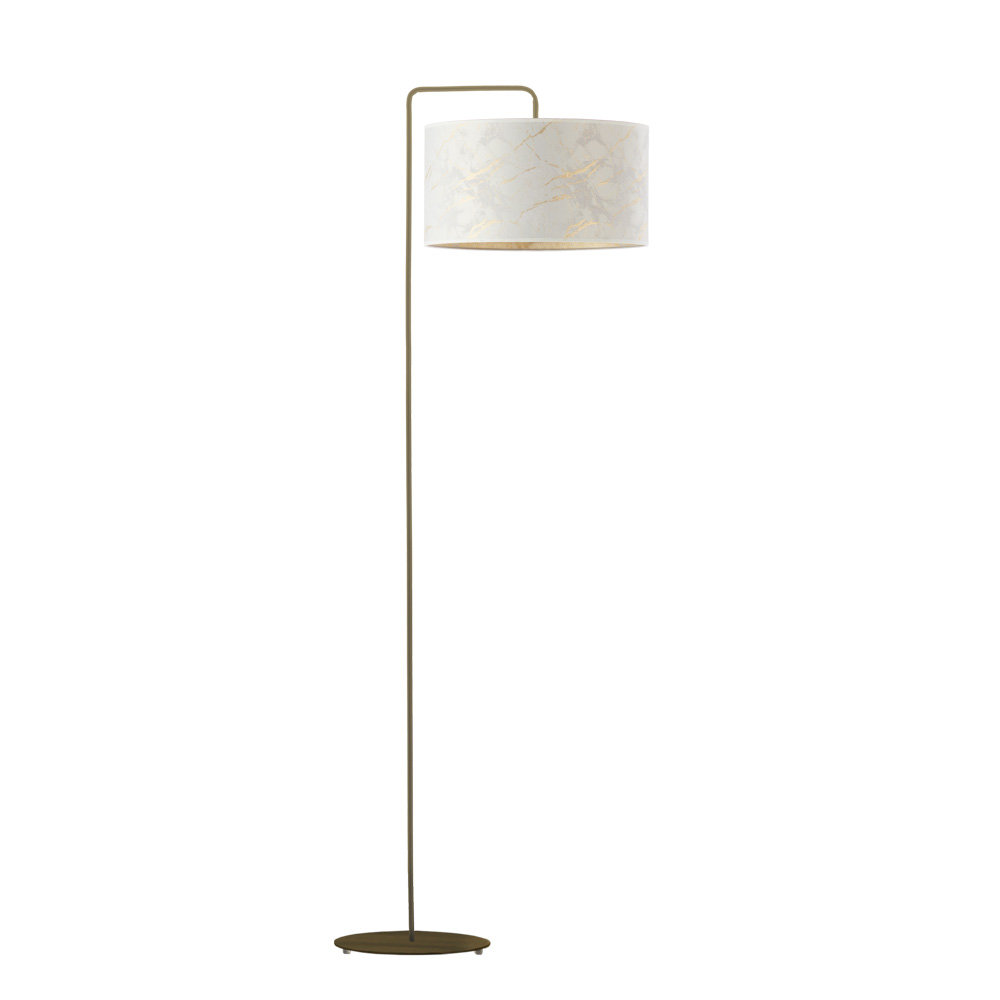 Lampa stojąca z abażurem imitującym marmur BOLIVIA MARMUR, biały-Zdjęcie-0