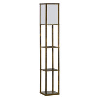 Lampa stojąca z półkami, E27 do 40W, Rustykalny brąz