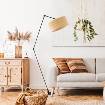 Lampa stojąca z przegubami do salonu BARI BOHO/czarny - LYSNE