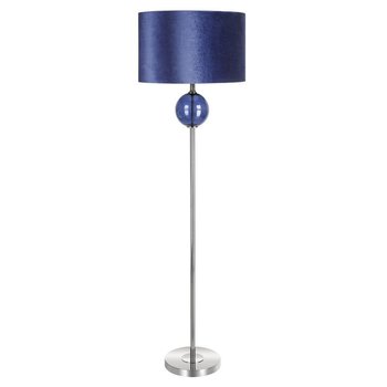 Lampa Stojąca Z Welwetowym Abażurem Iris 46X46X157 Granatowa - Eurofirany