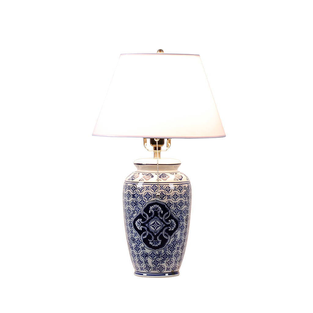Фото - Настільна лампа Lampa stołowa ceramiczna HANNA Hamptons granatowa