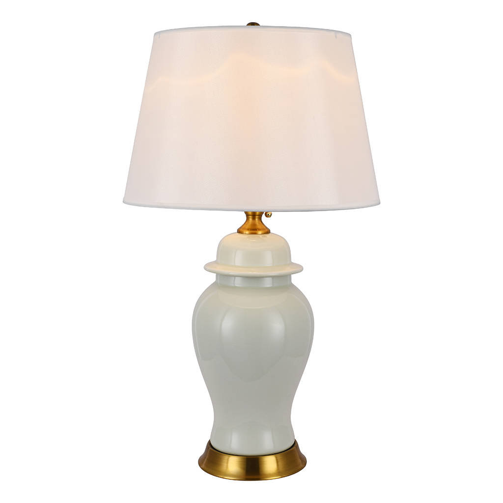 Фото - Настільна лампа Rimini Lampa stołowa ceramiczna  kremowa 