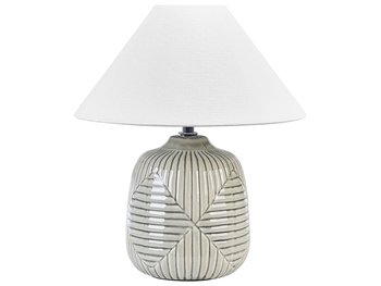 Lampa stołowa ceramiczna szara CANELLES - Beliani