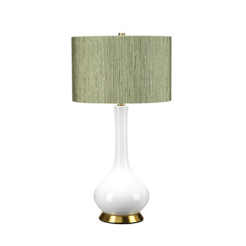 Lampa stołowa ceramiczna zielona biała 69 cm Milo E27 60W Elstead - Elstead