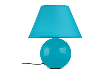 Lampa stołowa HULAR turkusowy, Ø22, h27, ceramika/tkanina - Konsimo