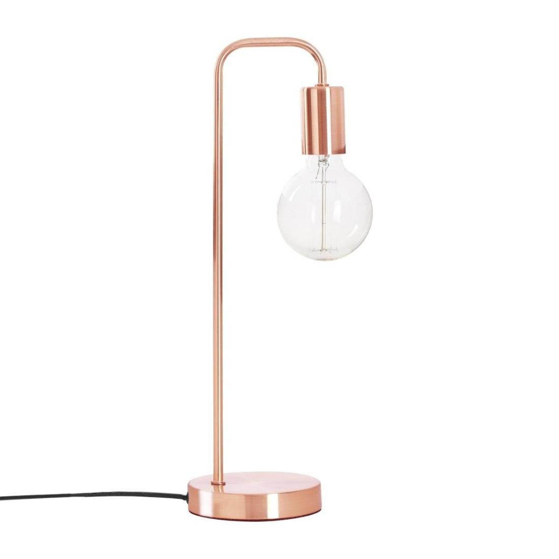 Lampa stołowa KELI, metalowa, miedziany, 46 cm