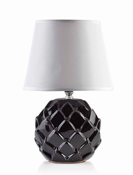 Lampa stołowa lampka nocna LETI BLACK 15x8xh29,5 cm czarno-biała - Mondex
