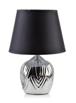 Lampa stołowa lampka nocna LETI SILVER 8x14xh32,5 cm czarno-srebrna - Mondex