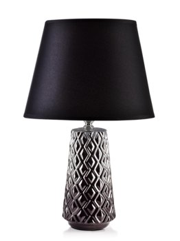 Lampa stołowa lampka nocna LETI SILVER 9x6xh34,5 cm czarno-srebrna - Mondex
