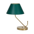 Lampa stołowa MILAGRO Victoria, 20 W, E27, butelkowa zieleń-mosiądz, 50x30x45 cm - Milagro