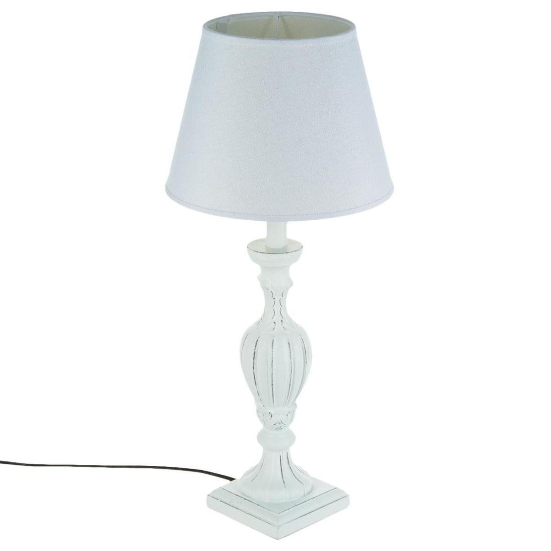 Lampa stołowa PATINE BLANC z abażurem, 55 cm