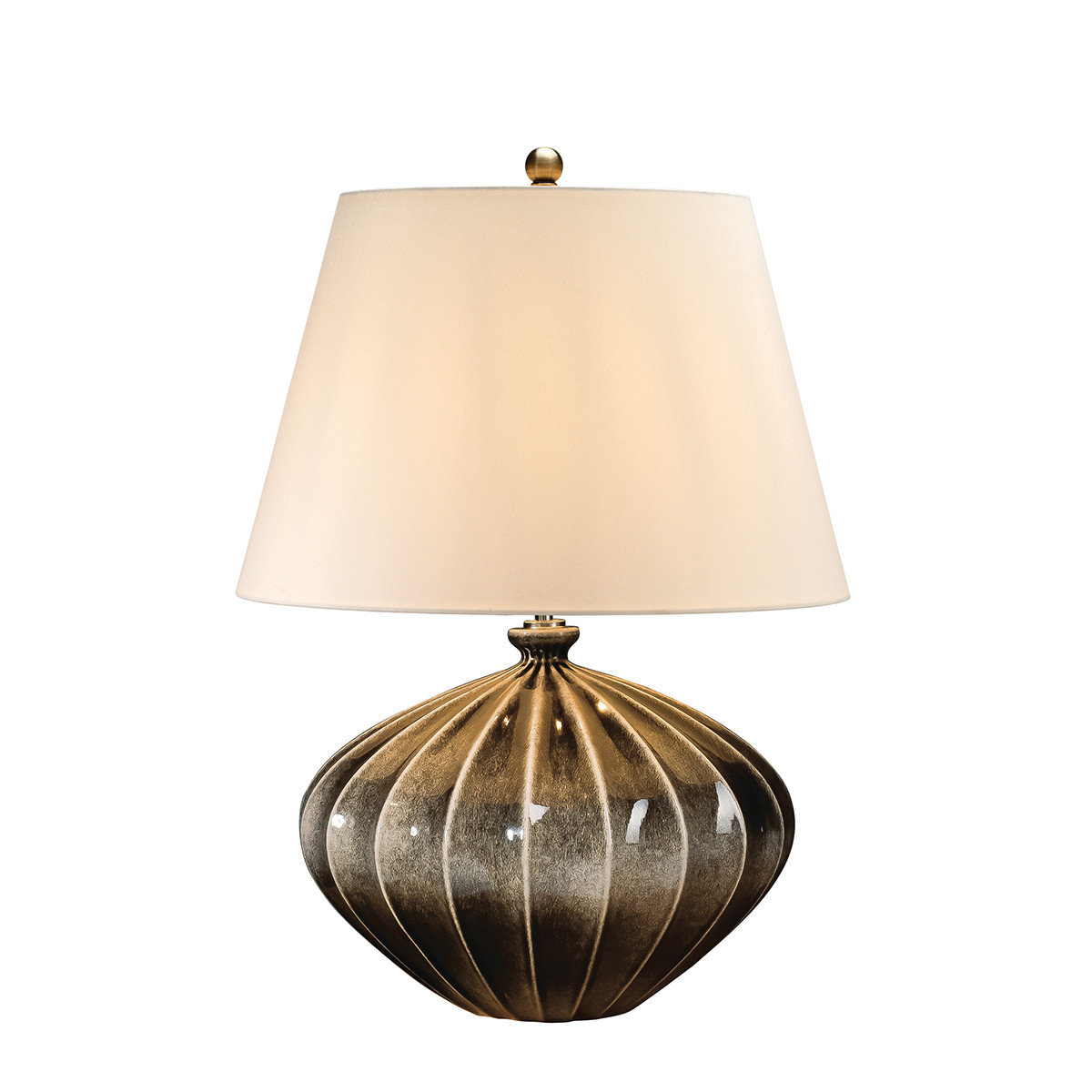 Elstead Elstead Lampa Stołowa Porcelanowa Brązowo Czarna Rib Pumpkin E27 60W