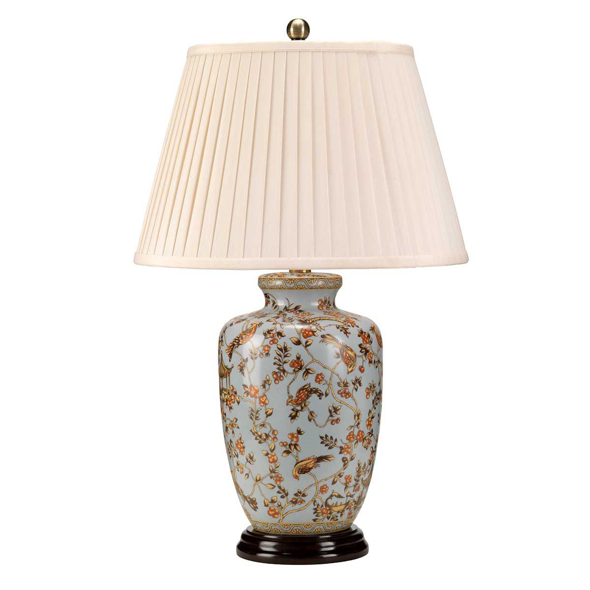 Elstead Elstead Lampa Stołowa Porcelanowa Hampton Niebieska Złota Gold Birds E27 60W