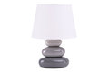Lampa stołowa SALU szary/biały, Ø18 h24, ceramika/tkanina  - Konsimo