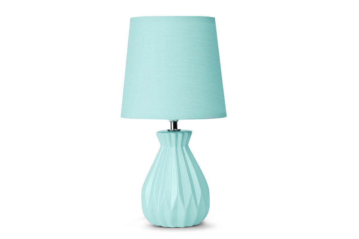 Lampa stołowa SOTER miętowy, Ø18, h34,5, ceramika/tkanina