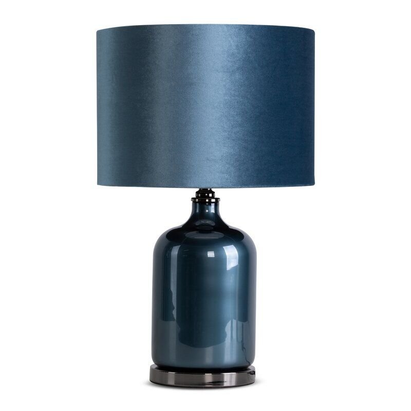 Lampa Stołowa Z Abażurem Demi 34X34X53 Niebieska Eurofirany Sklep EMPIK COM