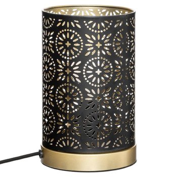 Lampa stołowa z ażurowym kloszem GYPSY, Ø 13 cm, czarno-złota - Atmosphera