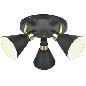LAMPA sufitowa BIAGIO MB-H16079CK-3 Italux metalowa OPRAWA reflektorki hygge regulowane czarne złote - ITALUX