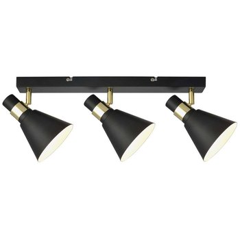 LAMPA sufitowa BIAGIO MB-H16079M-3 Italux metalowa OPRAWA reflektorki plafon na listwie hygge czarne złote - ITALUX