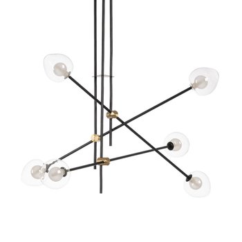 Lampa Sufitowa Czarny Złoty Szkło Żelazo 220-240 V 97 x 97 x 90 cm - Inny producent