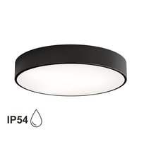 Lampa sufitowa łazienkowa na taras plafon CLEO 500 IP54 Czarny 50 cm z Czujnikiem Ruchu