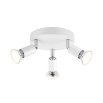 Lampa sufitowa LED NETTLIFE GU10 - 3 nowoczesne okrągłe reflektory sufitowe Reflektory sufitowe 350° do kuchni Przedpokój Sypialnia Pokój dzienny - Bez żarówki Biała