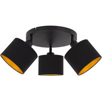 Lampa sufitowa okrągła PLAFON Z PRZEGUBAMI LOFT ABAŻUR czarny złoty