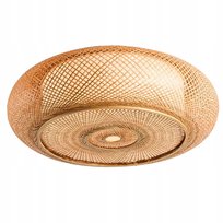 Lampa sufitowa plafon Bambusowa BOHO Naturalna loftowa DUŻA 50cm 2xE27