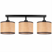 Lampa sufitowa PLAFON z przegubami RUSTYKALNA ABAŻUR JUTA beżowy czarny