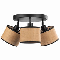 Lampa sufitowa PLAFON z przegubamiI RUSTYKALNA ABAŻUR JUTA beżowy czarny