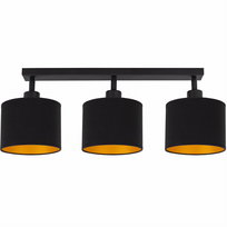Lampa sufitowa podłużna PLAFON Z PRZEGUBAMI LOFT ABAŻUR czarny złoty