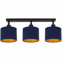 Lampa sufitowa podłużna PLAFON Z PRZEGUBAMI LOFT ABAŻUR granatowy złoty