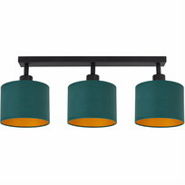 Lampa sufitowa podłużna PLAFON Z PRZEGUBAMI LOFT ABAŻUR zielony złoty