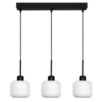 LAMPA SUFITOWA WISZĄCA CZARNA KLOSZ SZKLANY BIAŁY BEKA BIANCO 14-964