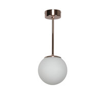 Lampa Sufitowa Wisząca Zwis Klosz Biały Miedź Glamour do Salonu Kuchni 1xe14 Titan Copper 15-595