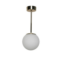 Lampa Sufitowa Wisząca Zwis Klosz Biały Złota Glamour do Salonu Kuchni 1xe14 Titan Gold 15-585
