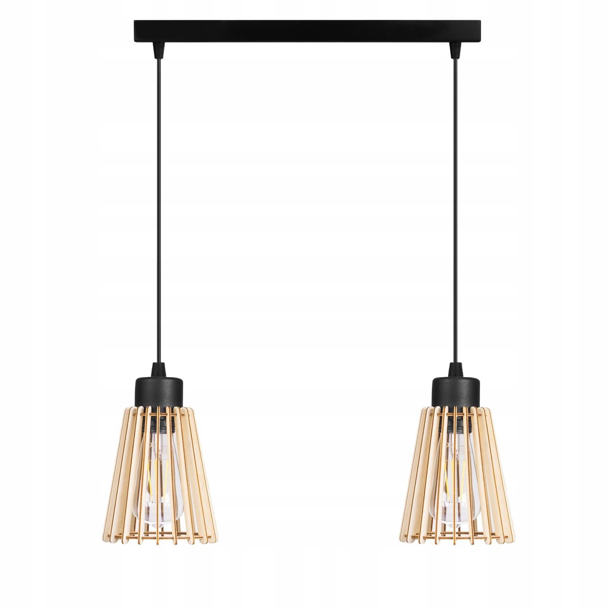 Zdjęcia - Żyrandol / lampa LOFT LAMPA sufitowa wisząca zwis  Drewno 2x E27 