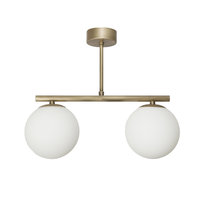 Lampa Sufitowa Wisząca Żyrandol Kule Białe Glamour Nad Stół Led 2xe14 Titan Patina 14-907