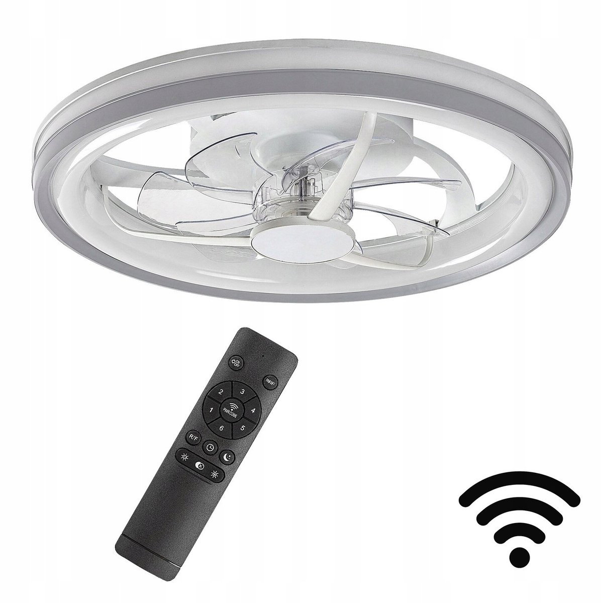 Lampa sufitowa z wentylatorem Kenya LED ze ściemniaczem biała 260464 – sklep