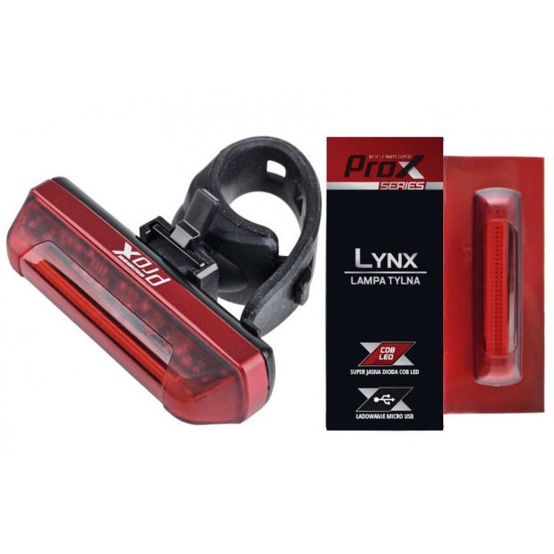 Фото - Ліхтарик PROX Lampa Tylna /Akumulator/  Lynx Cob Led 30Lm Usb, Czarna 